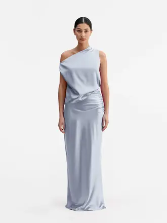 Ahlvar Gallery Lacy Satin Tank Top - Denim Blue