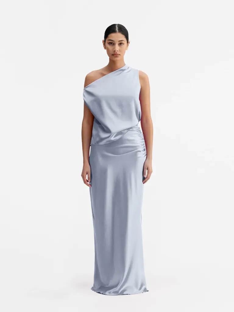 Ahlvar Gallery Lacy Satin Tank Top - Denim Blue