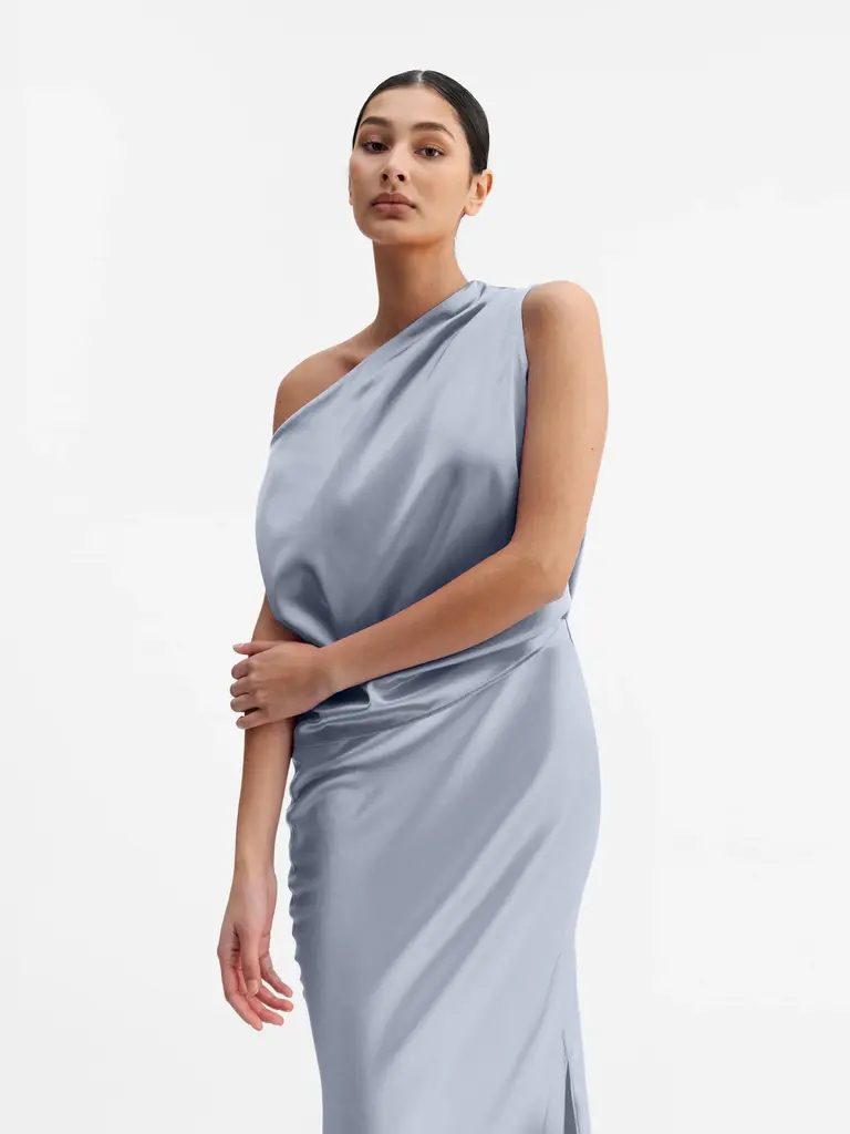 Ahlvar Gallery Lacy Satin Tank Top - Denim Blue