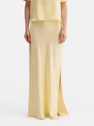 Ahlvar Gallery Hana Long Logo Skirt - Light Yellow