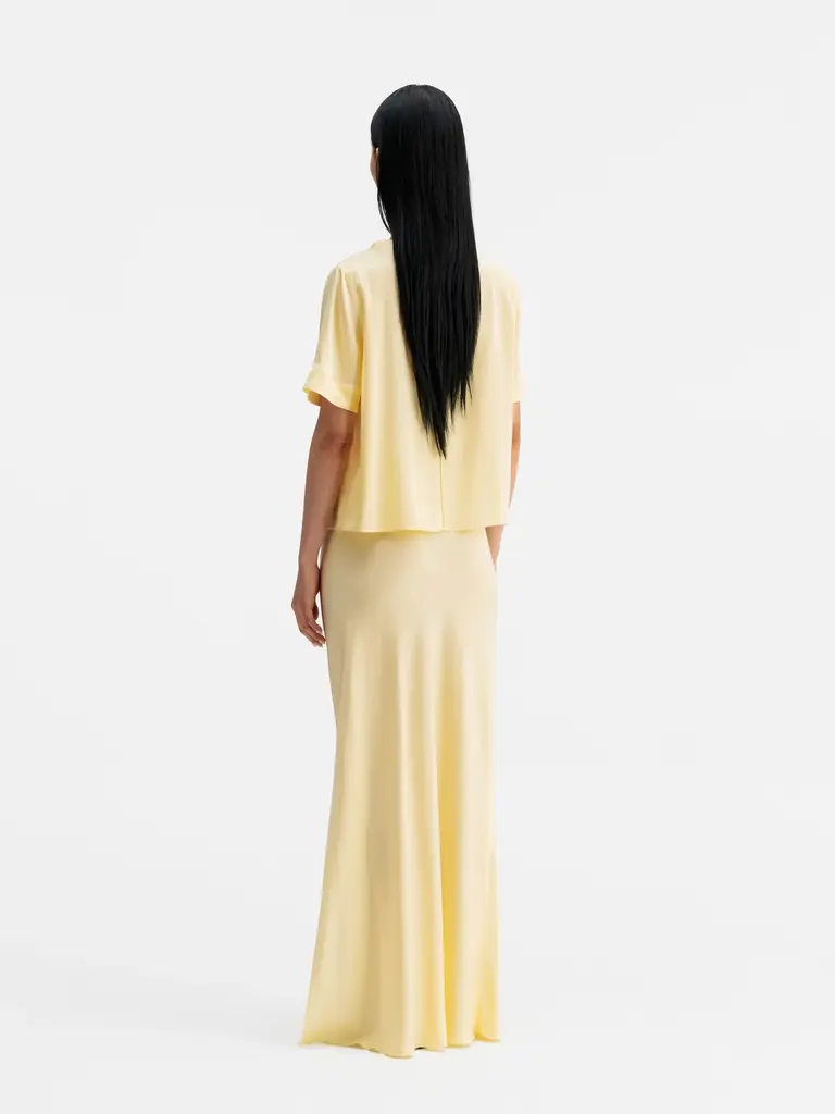 Ahlvar Gallery Hana Long Logo Skirt - Light Yellow