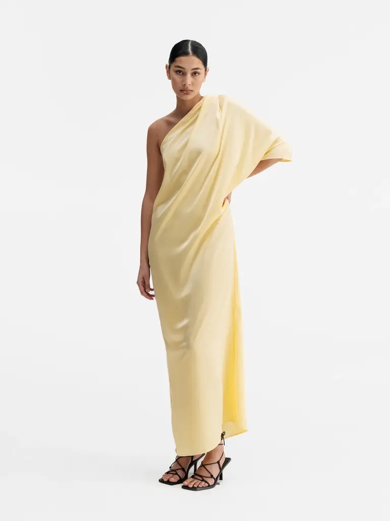 Ahlvar Gallery Ella Satin Dress - Light Yellow