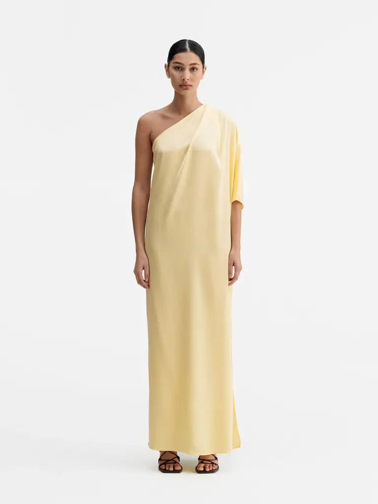 Ahlvar Gallery Ella Satin Dress - Light Yellow