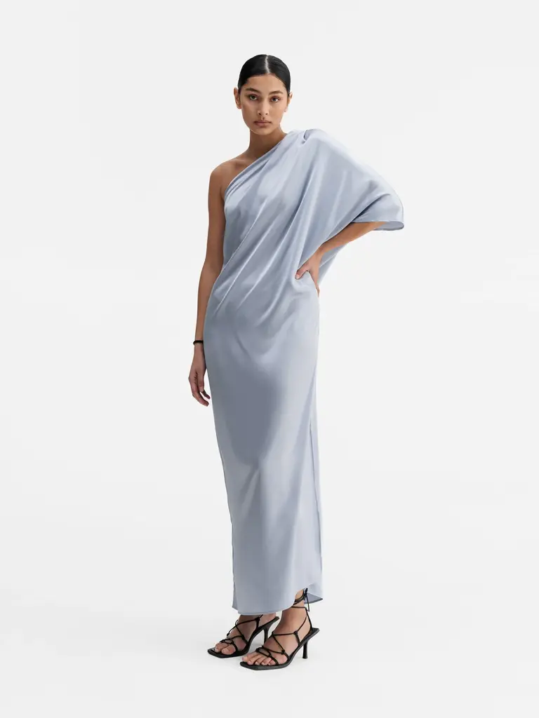 Ahlvar Gallery Ella Satin Dress - Denim Blue