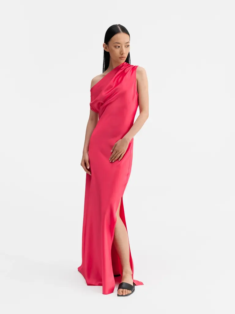 Ahlvar Gallery Lacy Satin Dress - Bubblegum