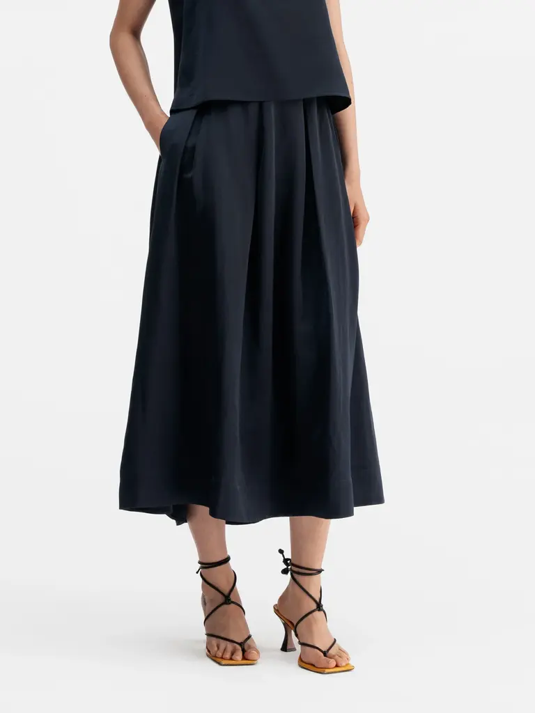 Ahlvar Gallery Mace Linen Skirt - Blue Grey