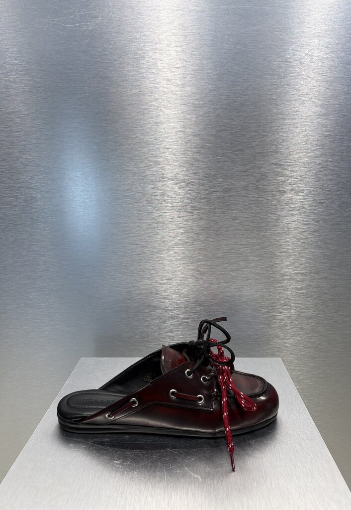 Posa Boat Loafer Mule - Burgundy
