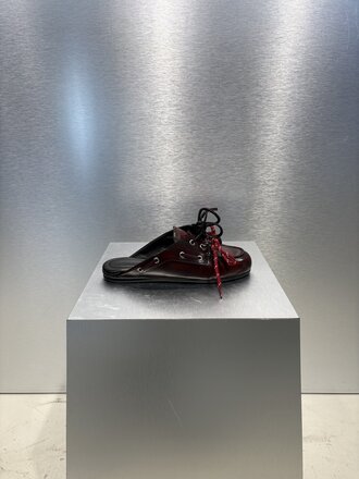 Posa Boat Loafer Mule - Burgundy