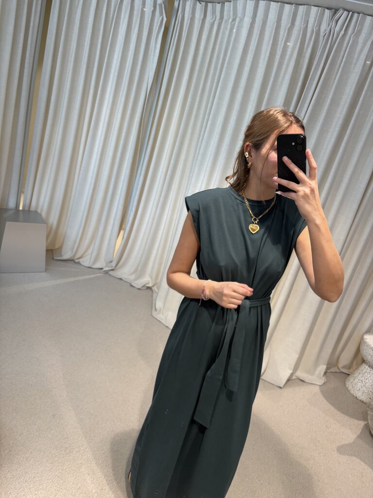 RE/BORN Madeline Dress - Forest Green