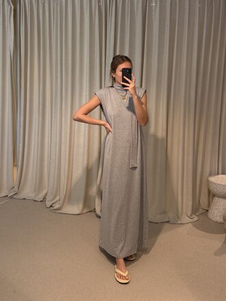 RE/BORN Madeline Dress - Gray Melange