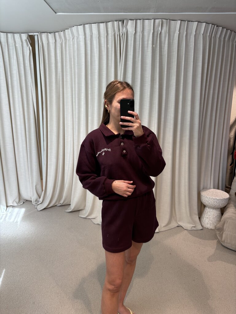 RE/BORN Beatrice polo sweater - Vino