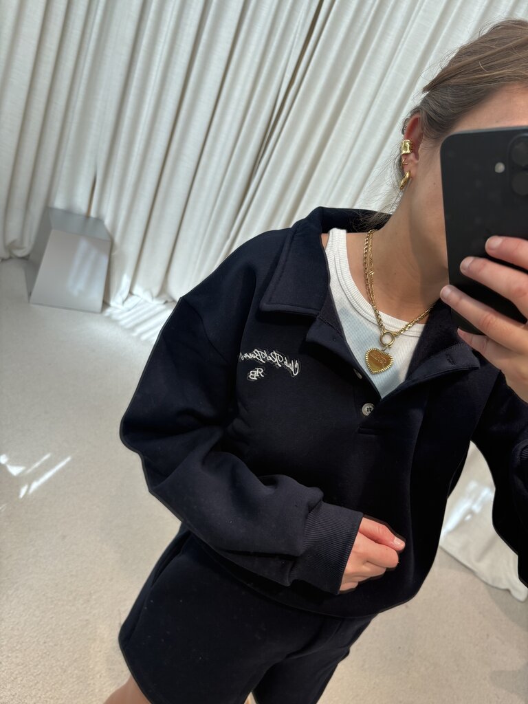 RE/BORN Beatrice polo sweater - Dark blue