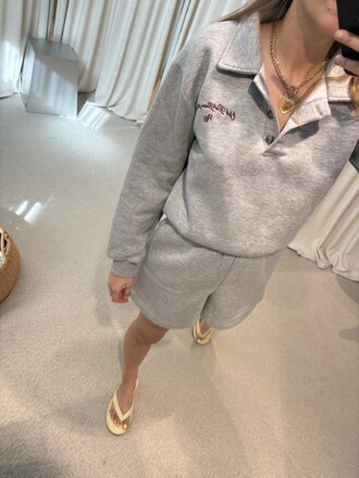 RE/BORN Beatrice polo sweater - Grey melange