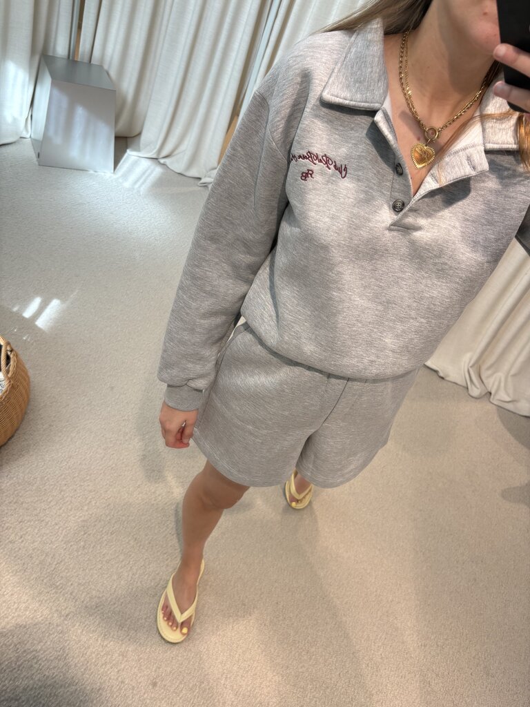 RE/BORN Beatrice polo sweater - Grey melange