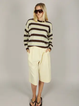 NOTED Alexi knit - Light grey/ yellow/ cacao