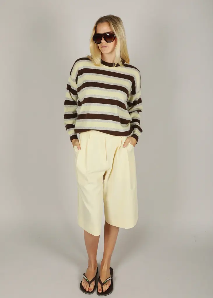 NOTED Alexi knit - Light grey/ yellow/ cacao