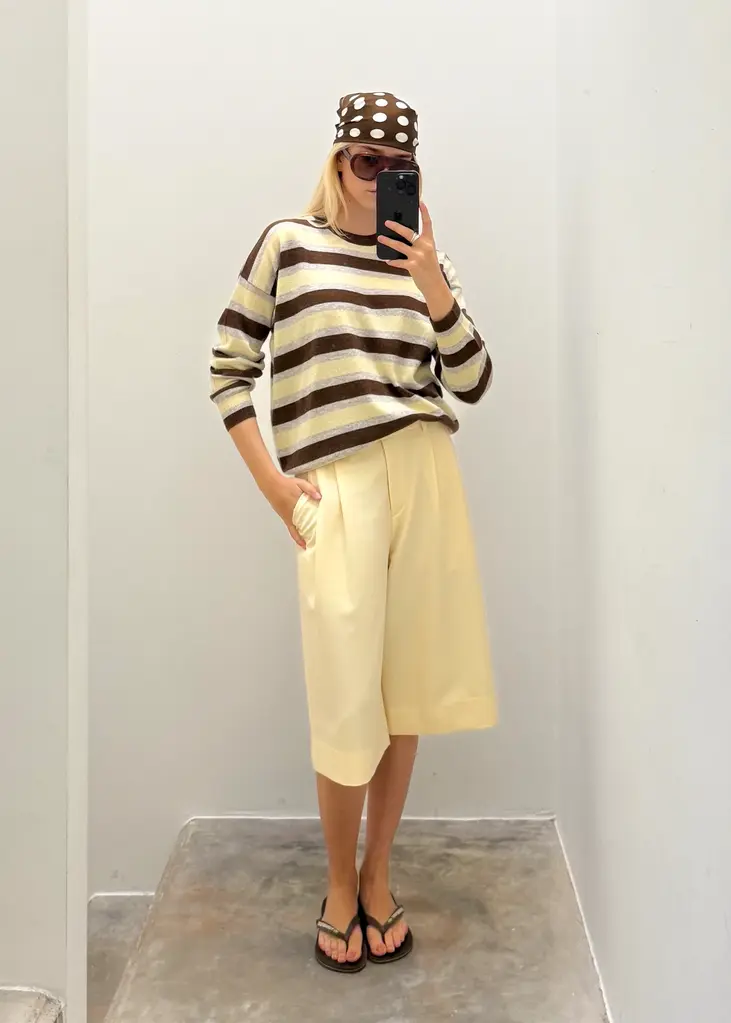 NOTED Alexi knit - Light grey/ yellow/ cacao