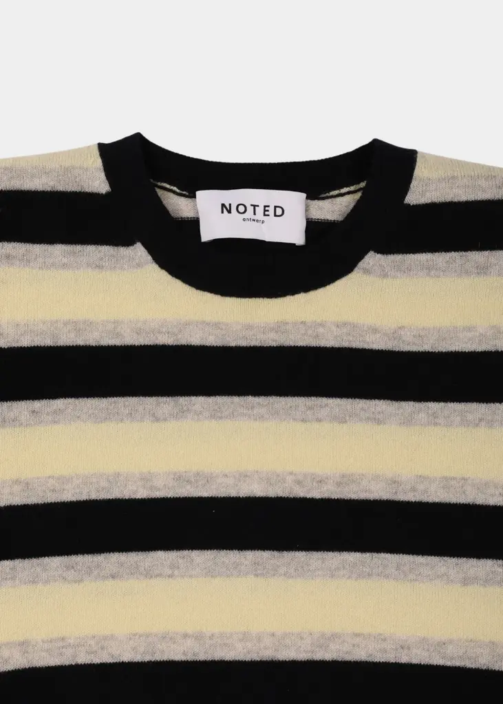 NOTED Alexi knit - Light grey/ yellow/ navy