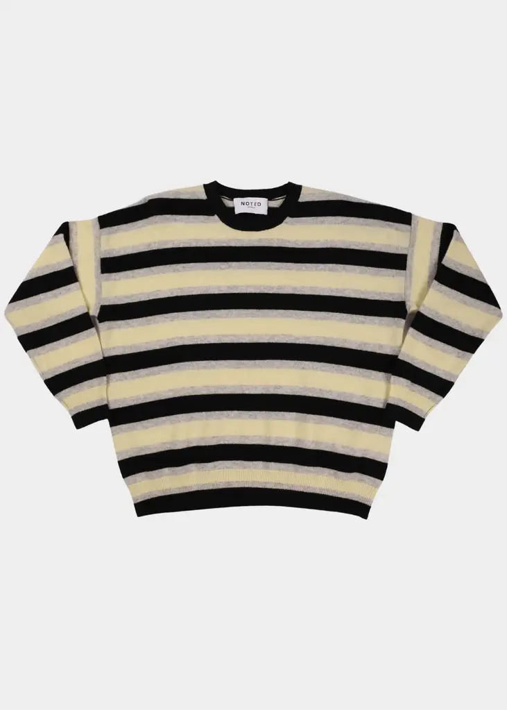 NOTED Alexi knit - Light grey/ yellow/ navy