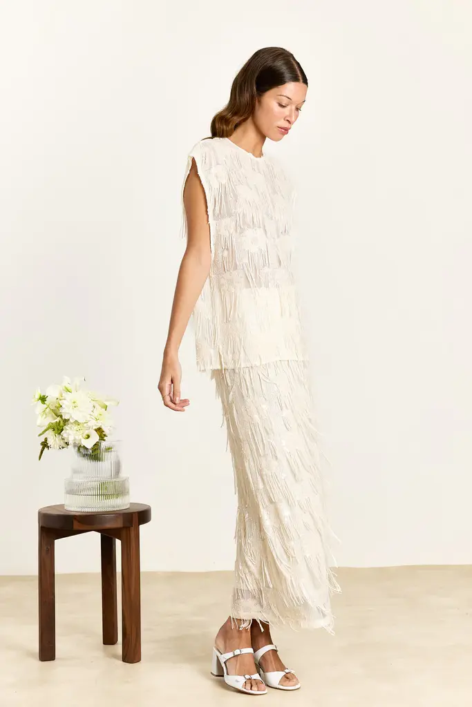 Studio Clique Claudine skirt - Squin fringe cream