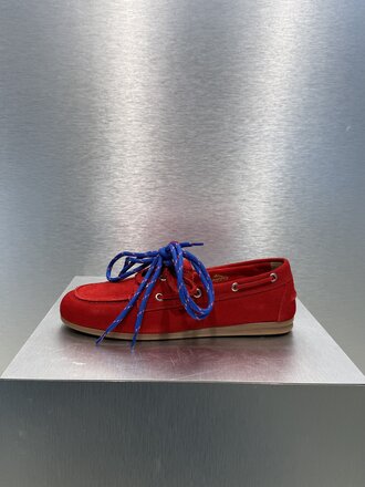 Posa Boat loafer suede - Red