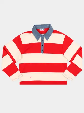 NOTED Auric polo - Denim blue/ red