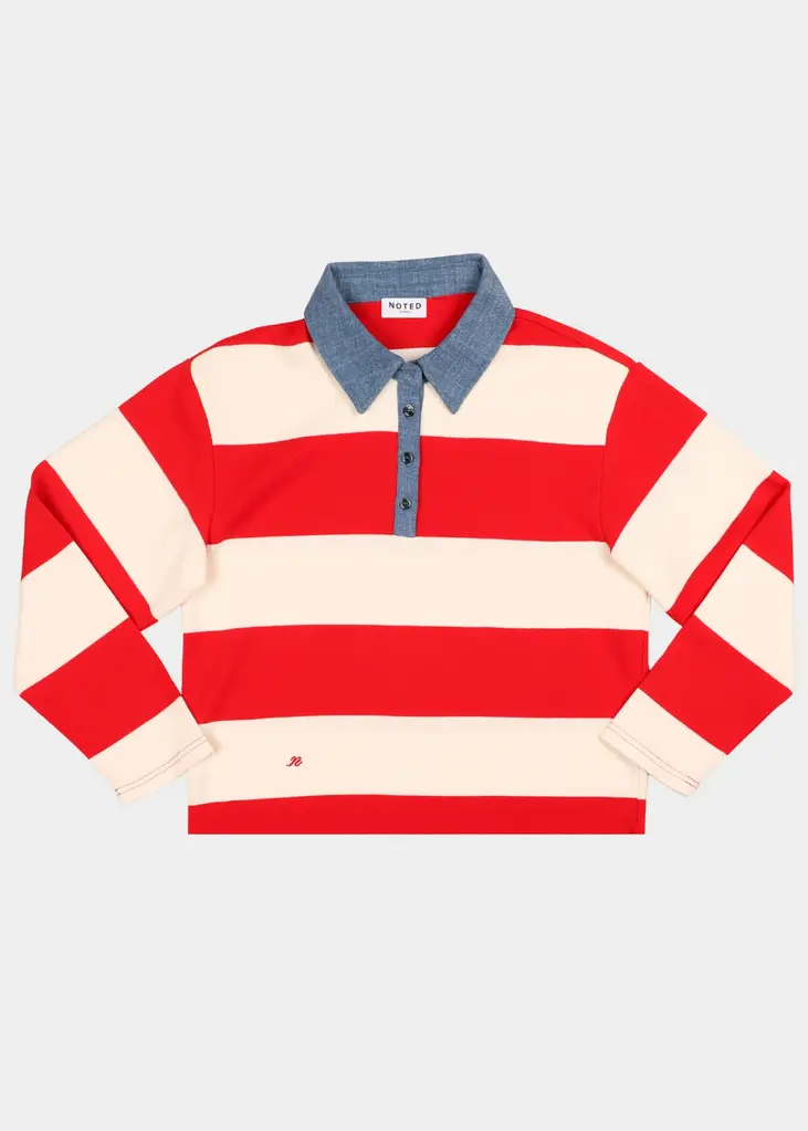 NOTED Auric polo - Denim blue/ red