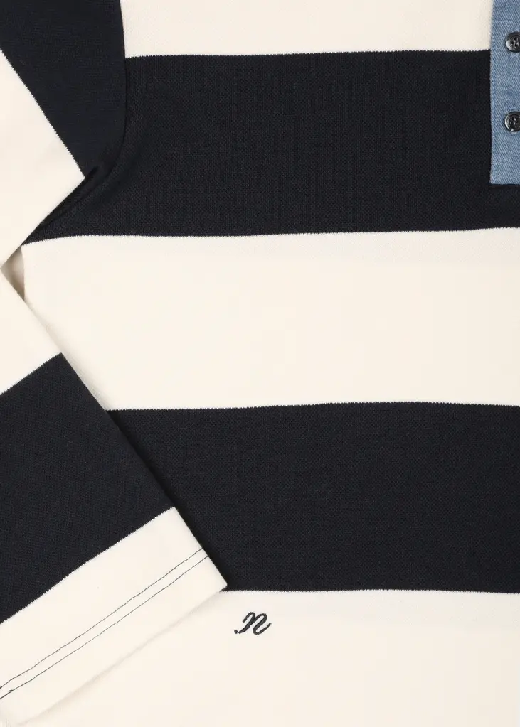 NOTED Auric polo - Denim blue/ ivory