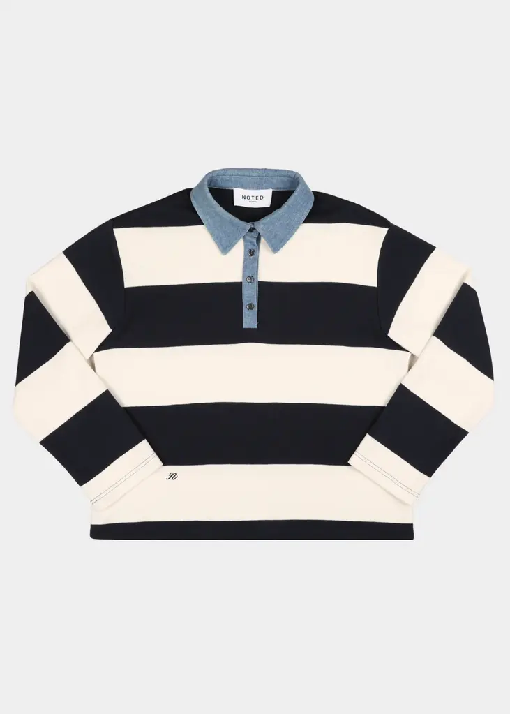 NOTED Auric polo - Denim blue/ ivory