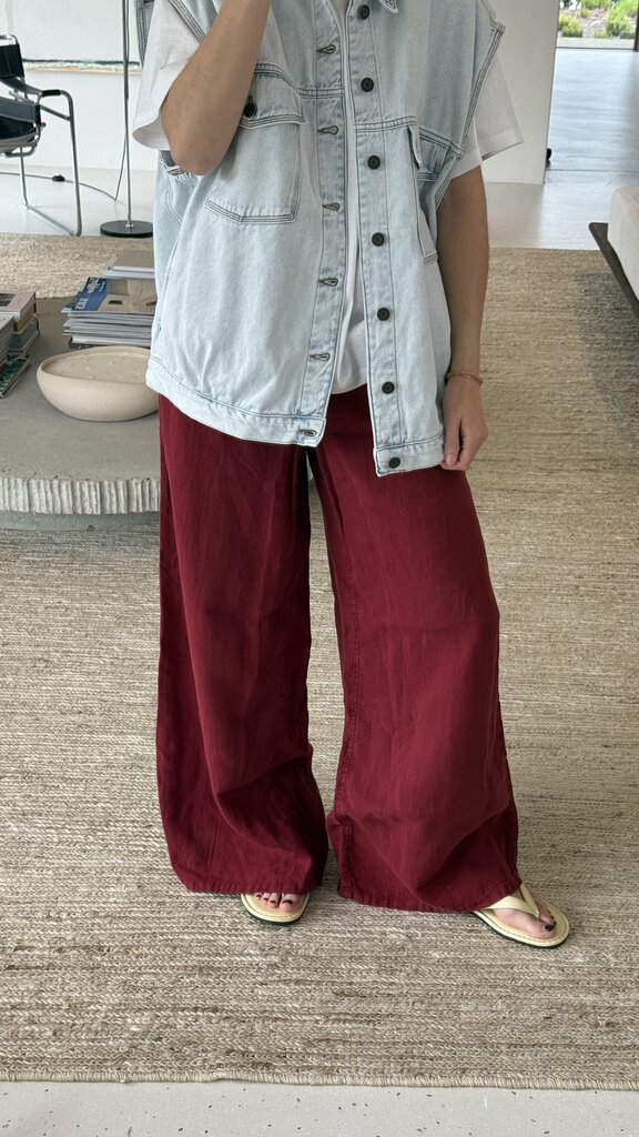 Lois Marlene Pants - Deep Claret