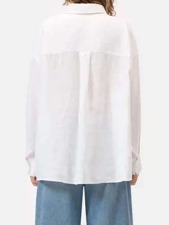 Closed Cape Linen Shirt - White