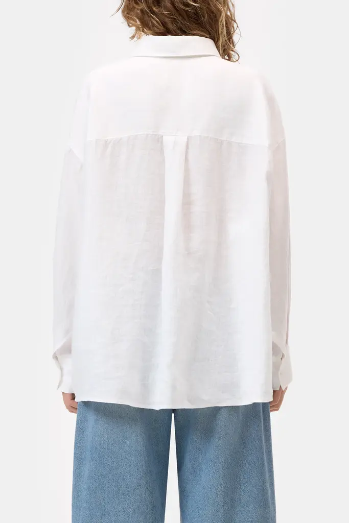 Closed Cape Linen Shirt - White