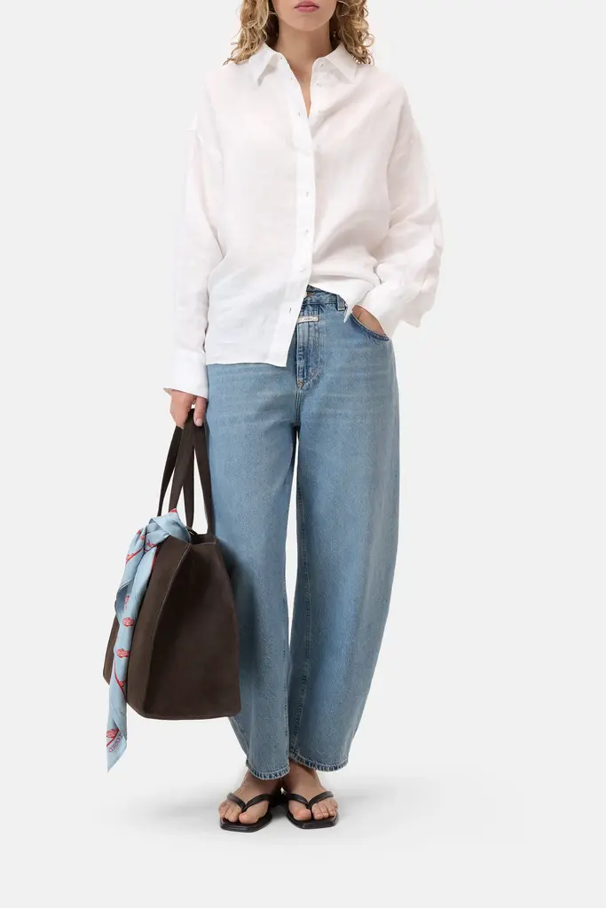 Closed Cape Linen Shirt - White