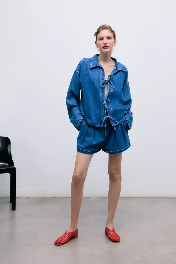 The New Society TNS Tencel Short - Mid Denim