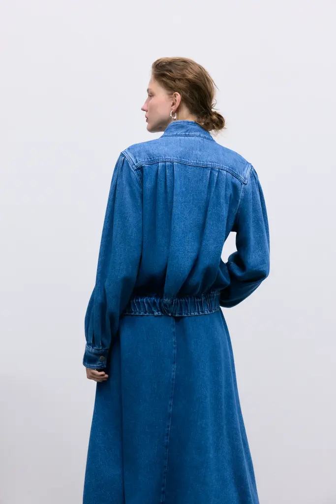 The New Society TNS Tencel Skirt - Mid Denim