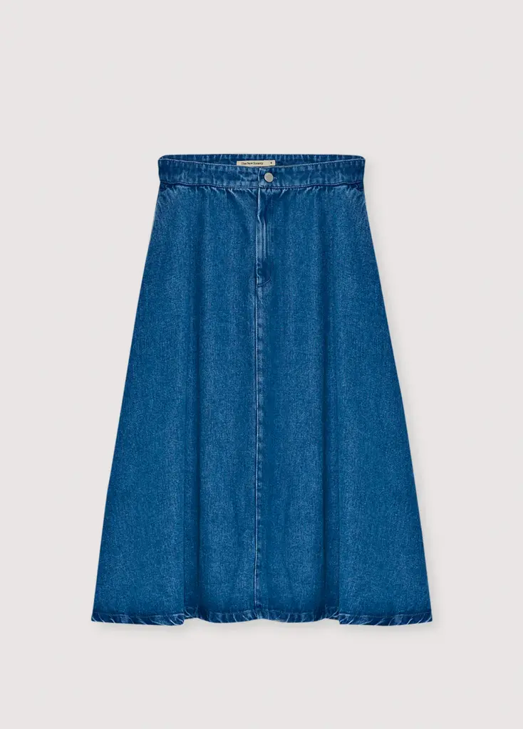 The New Society TNS Tencel Skirt - Mid Denim