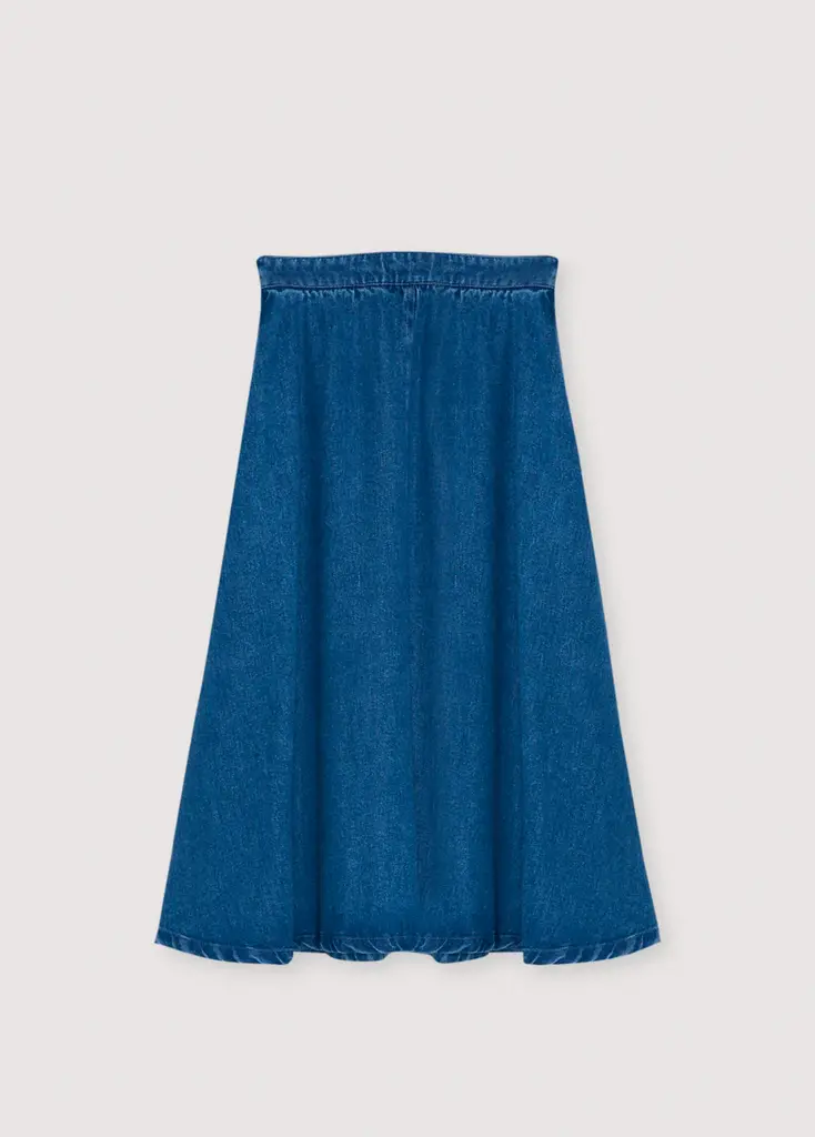 The New Society TNS Tencel Skirt - Mid Denim