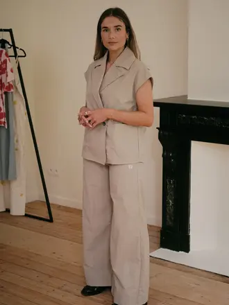 Love Sundaily Aime Pants - Nylon Beige