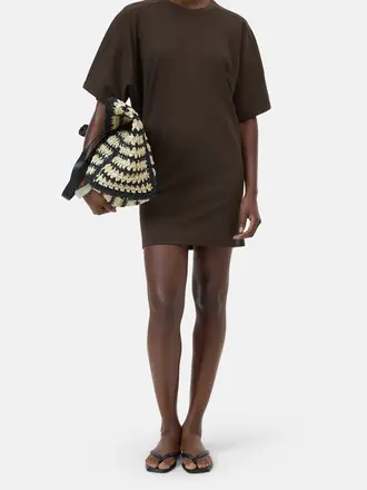 Closed Deep Yoke Dress - Brown