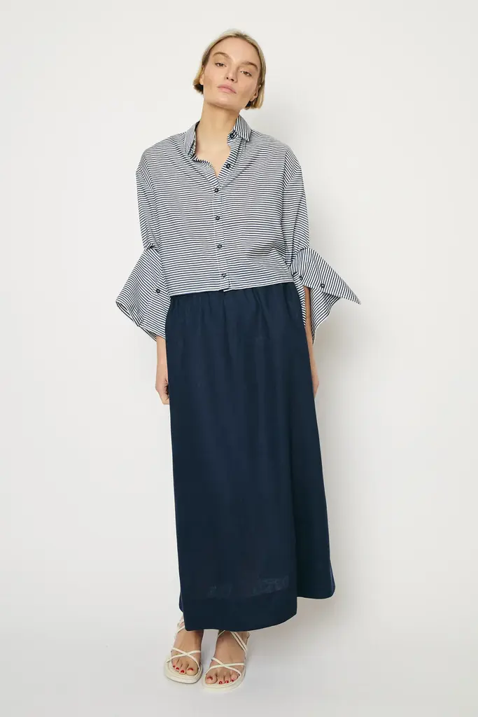 RE/BORN Adriana Shirt - Dark Blue
