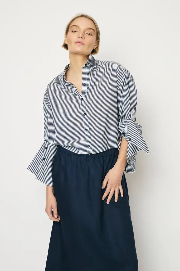RE/BORN Adriana Shirt - Dark Blue