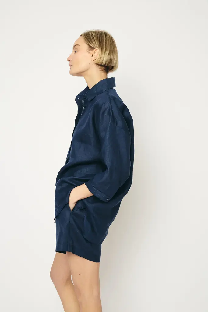 RE/BORN Maïté Shirt - Dark Blue