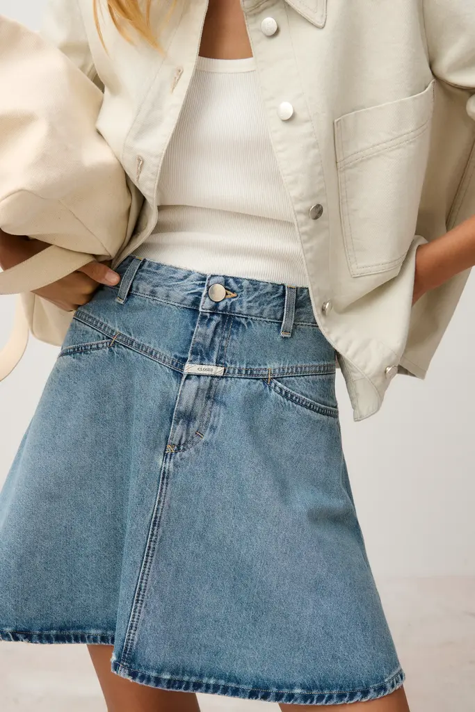 Closed Volant Mini Skirt - MBL