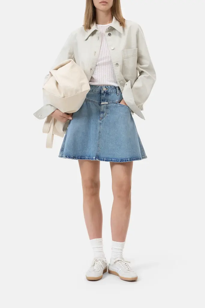 Closed Volant Mini Skirt - MBL