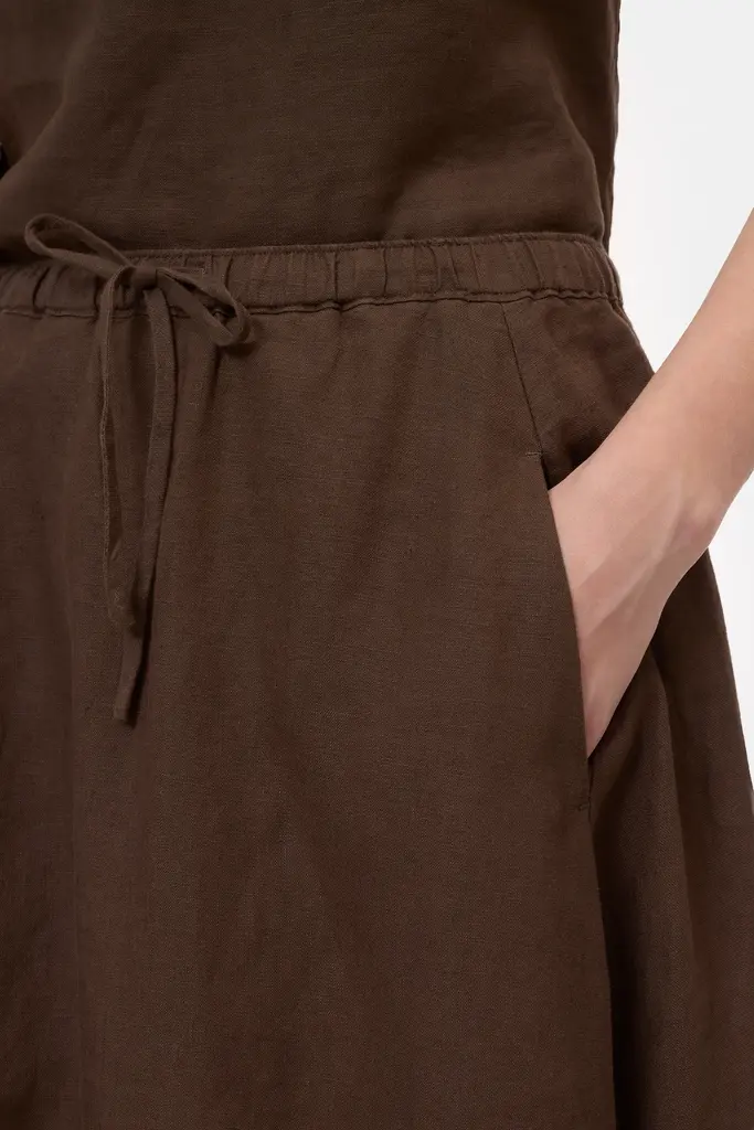 Closed Maxi Skirt - Brown Linen