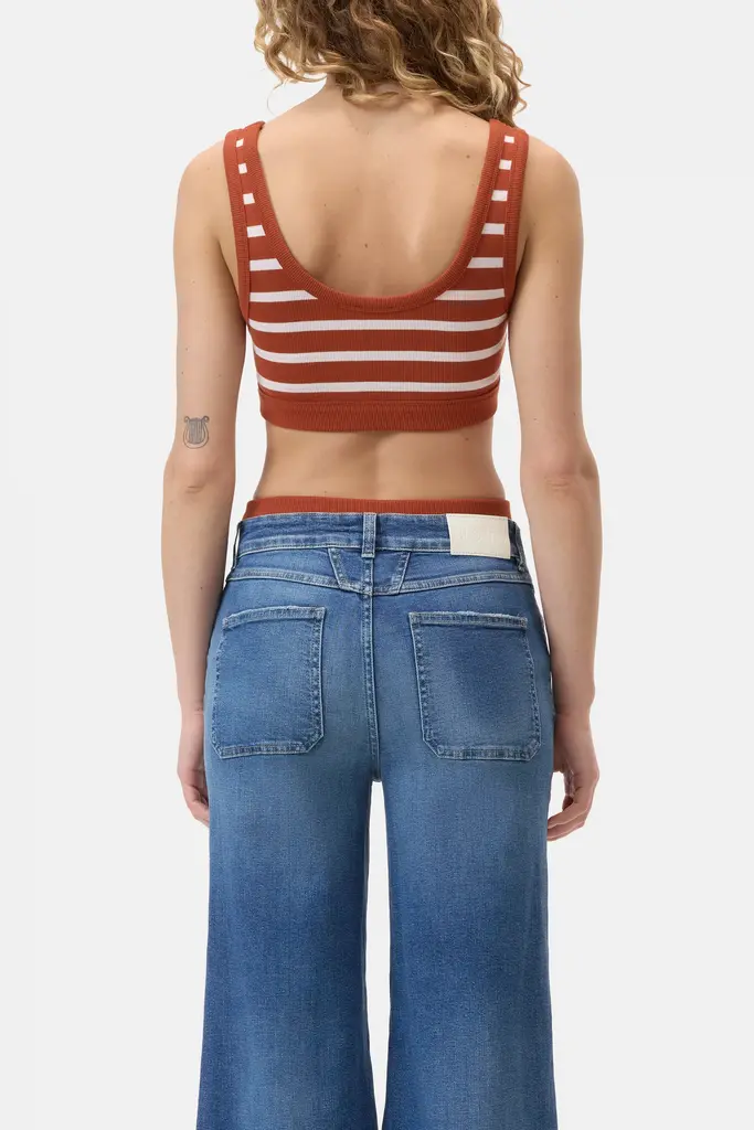 Closed Bralette Top - Striped