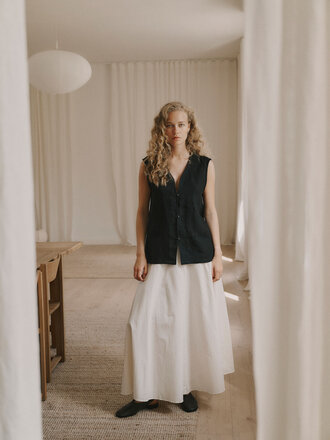 Anne-mi Irissa Long Skirt - White Sand