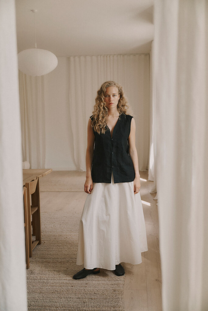 Anne-mi Irissa Long Skirt - White Sand