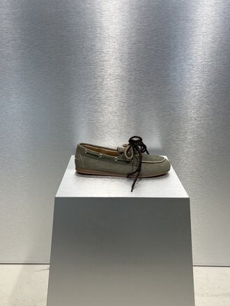 Posa Boat Loafer Brushed Suede - Amazon Green