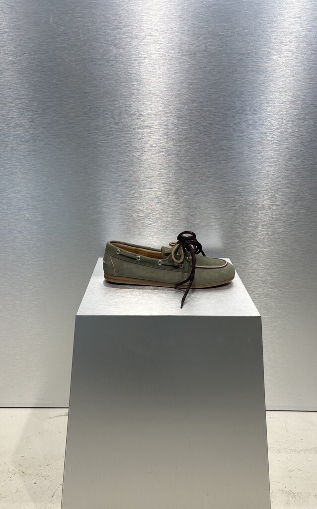 Posa Boat Loafer Brushed Suede - Amazon Green